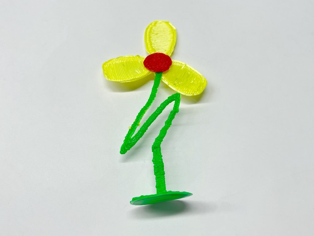 Mit dem 3D-Stift gedruckte Blume