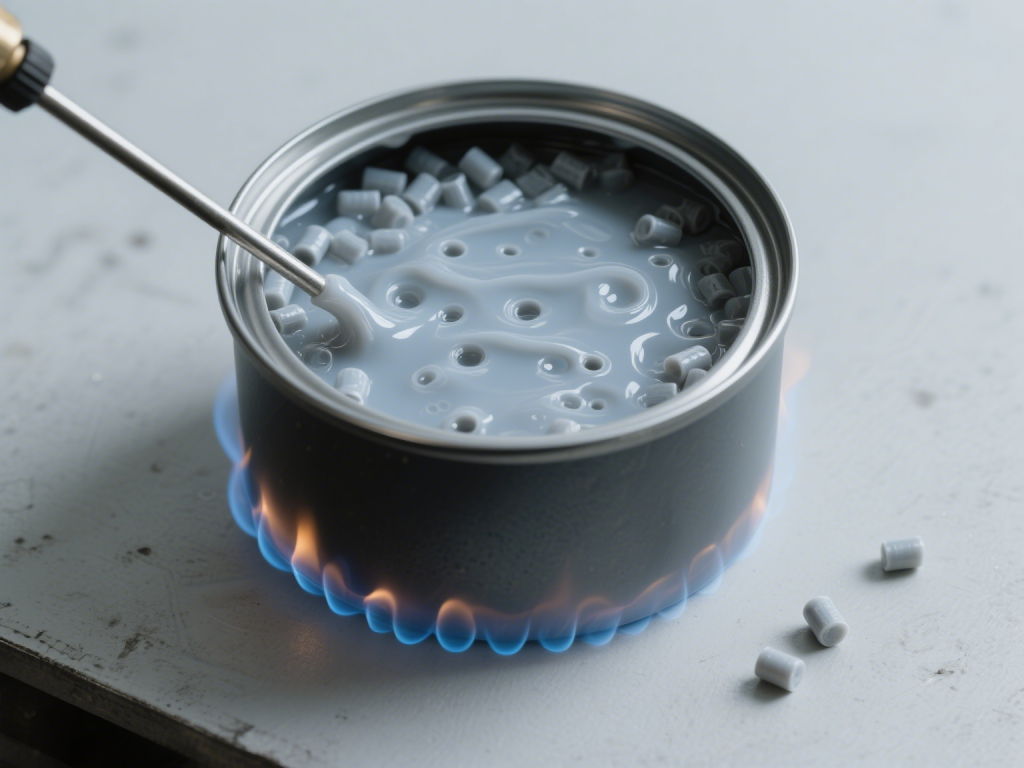 Heating plastic fragments