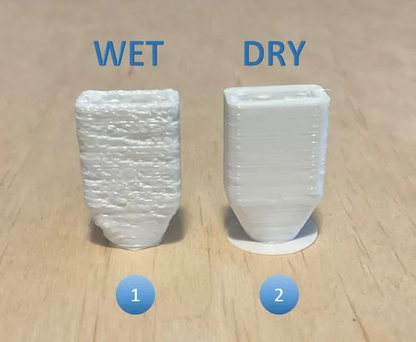 Wet filament vs. dry filament